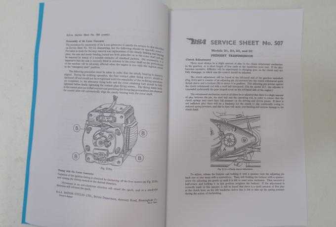 BSA Bantam Service Sheet 
