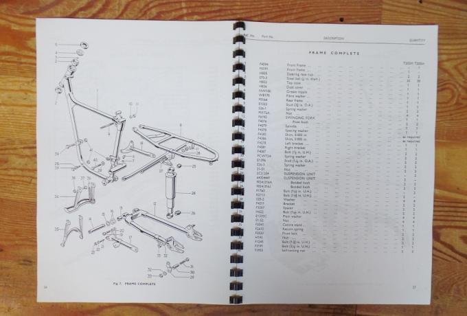 Triumph T20 Cub Sports No1 1966 Parts Book