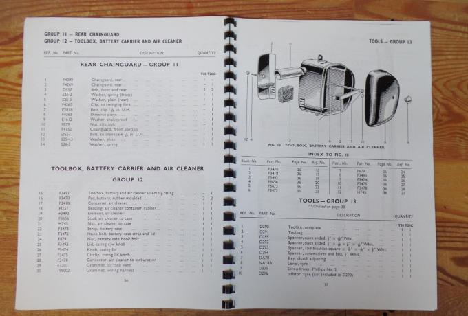 Triumph T20 Cub No5 1958 Parts Book