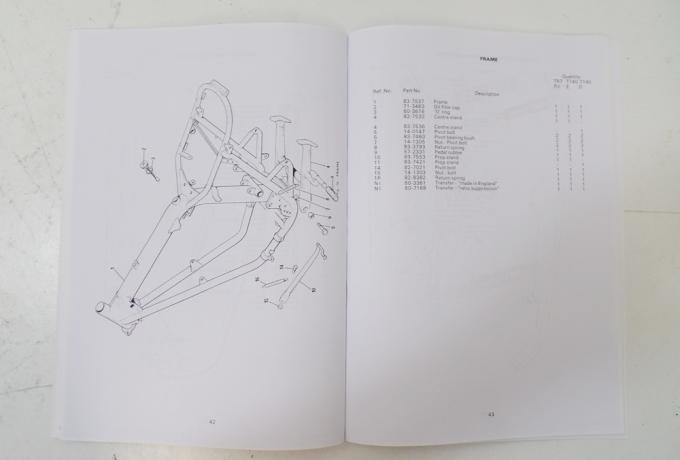 Triumph T140 1980 750cc Twins Parts Book
