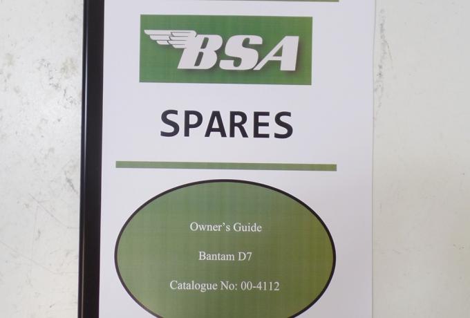 BSA D7 Bantam Super Owners Guide 