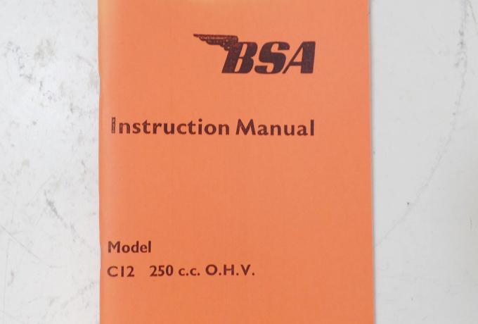 BSA C12 250cc Instruction Manual