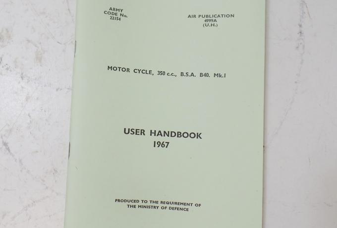 BSA B40 WD Model User Handbook 1967