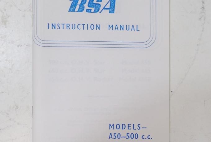 BSA A50 / A65 Various  Instruction Manual