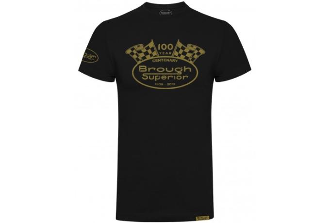 Brough Superior Centary Oval T-Shirt Black  X-Large