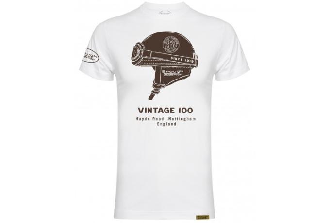 Brough Superior Vintage Racer T-Shirt White Small
