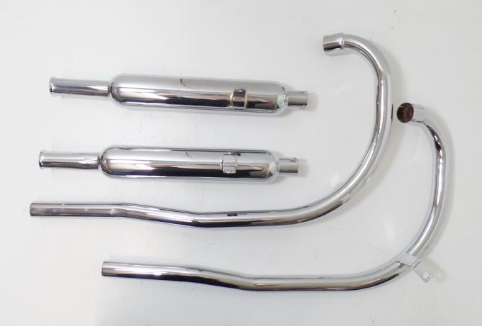 Ariel Huntmaster Exhaust Pipes 45 mm 1 3/4" and Silencer 38mm 1 1/2" Set