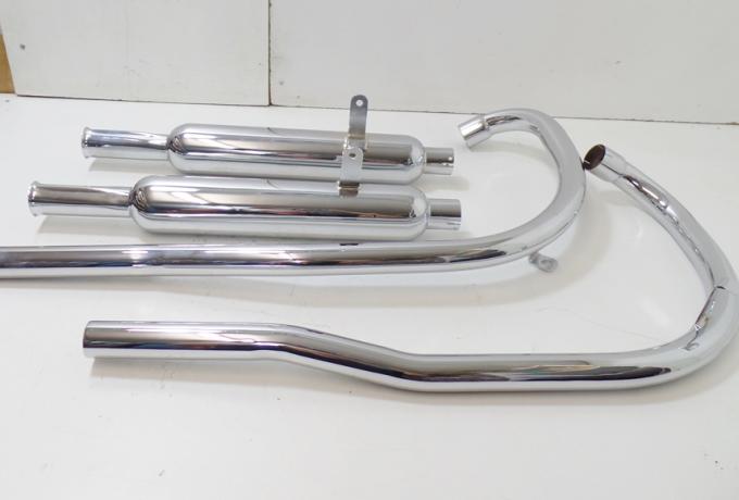 Ariel Huntmaster Exhaust Pipes 45 mm 1 3/4" and Silencer 38mm 1 1/2" Set