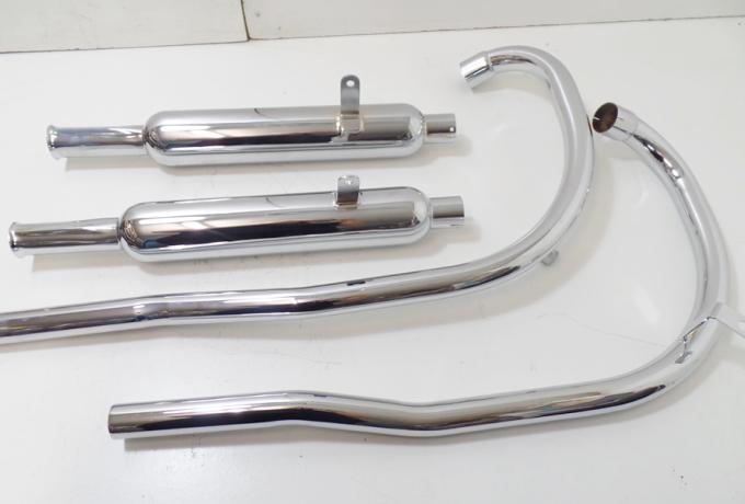 Ariel Huntmaster Exhaust Pipes 45 mm 1 3/4" and Silencer 38mm 1 1/2" Set