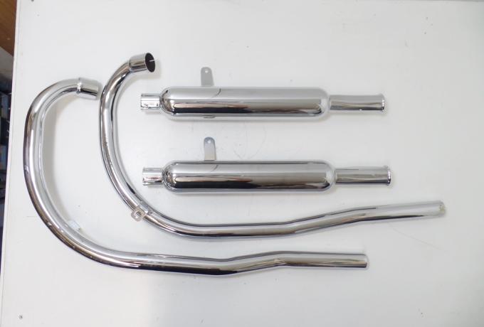 Ariel Huntmaster Exhaust Pipes 45 mm 1 3/4" and Silencer 38mm 1 1/2" Set
