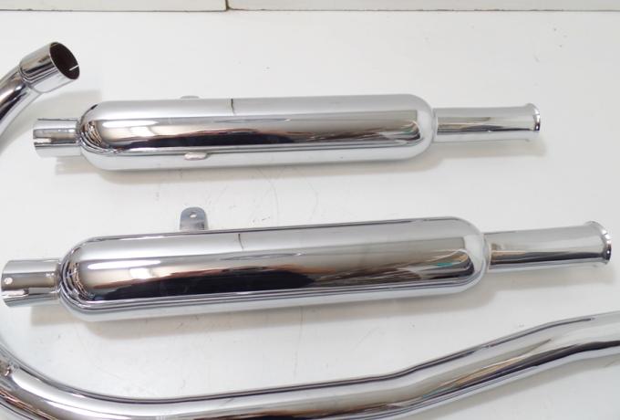 Ariel Huntmaster Exhaust Pipes 45 mm 1 3/4" and Silencer 38mm 1 1/2" Set