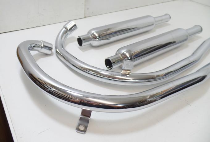Ariel Huntmaster Exhaust Pipes 45 mm 1 3/4" and Silencer 38mm 1 1/2" Set