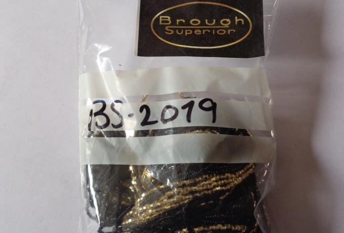 Brough Superior Schwarz und Gold Perlen Halskette