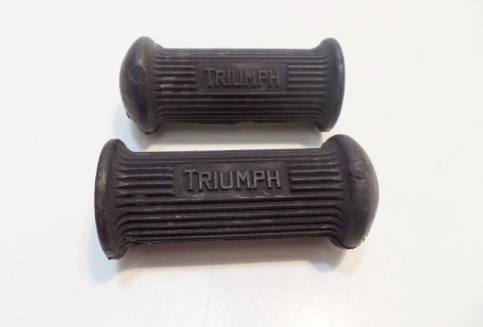 Triumph Footrest Rubbers /Pair with Logo