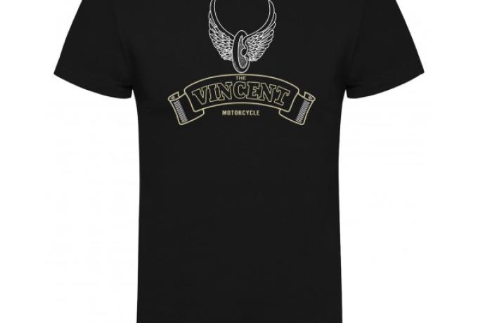 Vincent Winged Wheel T-Shirt Black - Small