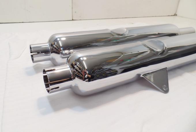 BSA A7/A10 Silencers Swinging Arm 1954-1958 1 1/2" /Pair