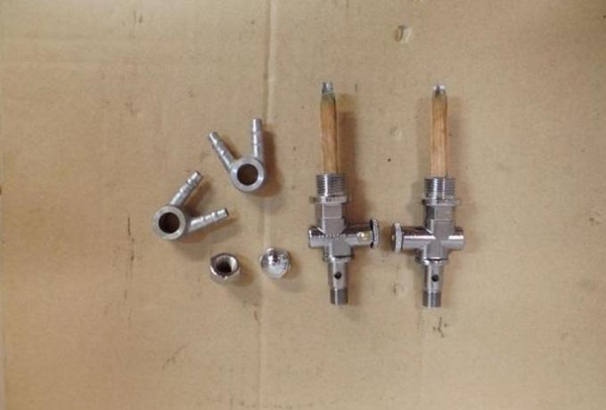 Benzinhahn mit Doppelbanjo und Hutmutter 3/8"/SET