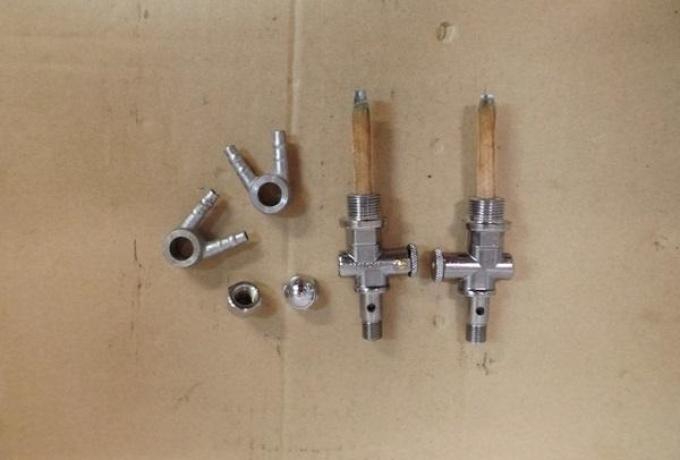 Benzinhahn mit Doppelbanjo und Hutmutter 3/8"/SET