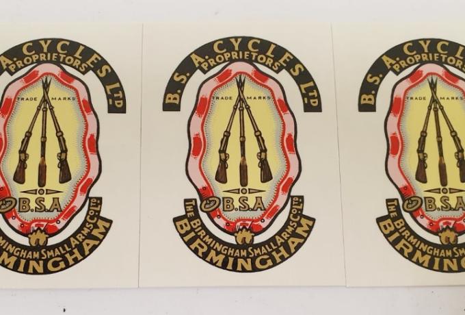 BSA Transfer for Tank/Headstock/Toolbox to 1953v Set of 3