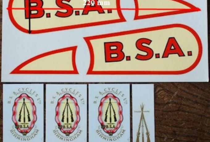 BSA Sloper OHV 1927-32 Abziehbilder Set