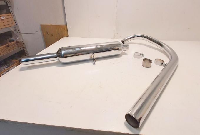 Triumph T70.T80.2H.3HW Exhaust Pipe, Rigid Frame 250/350cc 1936 - 1 5/8" with Silencer 3.5" Body - 90mm