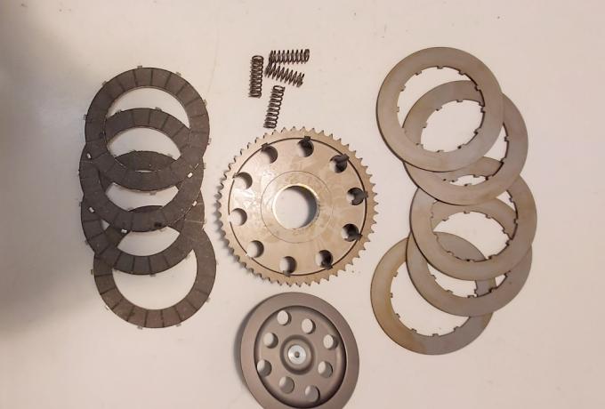 BSA/Triumph Clutch Set with Clutch Plates, Clutch Sprocket Alloy, Pressure Plate Alloy, Adjuster Screw and Nut 