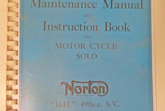 Maintenance Manual and Instruction Book for Motorcycle Solo