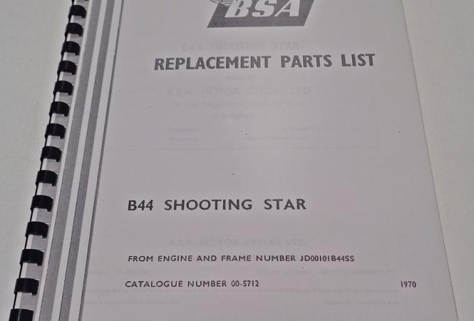 BSA Replacement parts list
