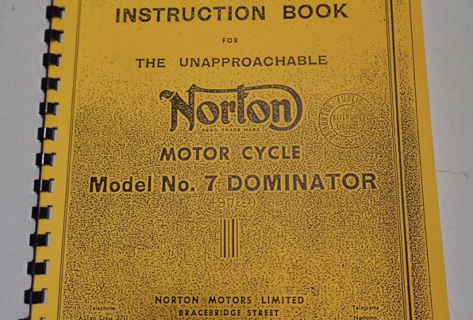 Maintenance Manual an dInstruction Book for the Unapproachable Norton Motorcycle