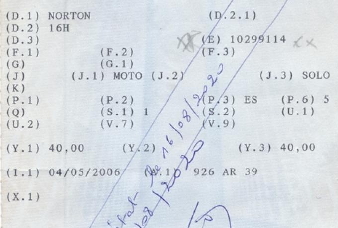 Norton 16 H. 500cc SV. X