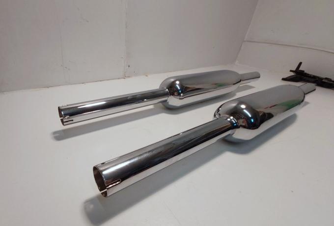 Triumph. Retro Silencers. Pair 1 3/8". T140V. TR7V. Classic look. 