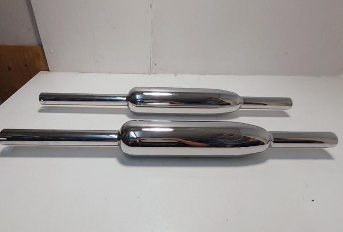 Triumph. Retro Silencers. Pair 1 3/8". T140V. TR7V. Classic look. 