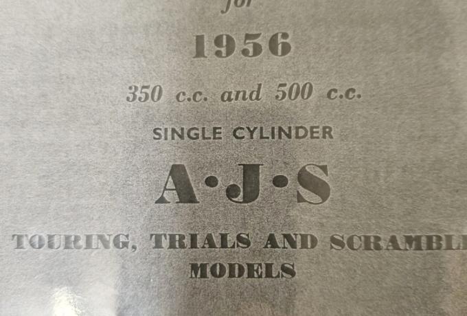 AJS Spare Parts List Single Cylinder 350cc 500cc 1956 Copy