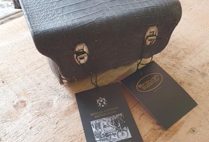 Motorcycle Saddlebags Black leather with plastic buckles