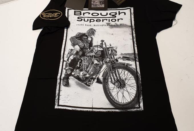 Brough Superior - Henry Cole Distressed Black/White T-Shirt Medium