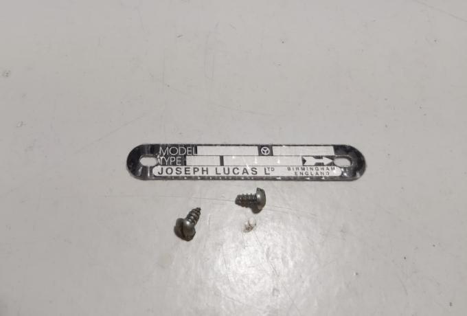 Name Tag/ 2 Screw Magdyno, K1F/K2F.MO1.MO2