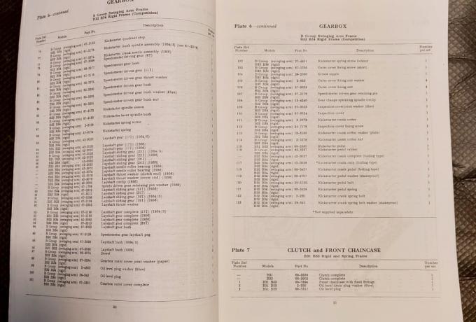 BSA Teilebuch 1954 -1957 B31/B32/B33/B34