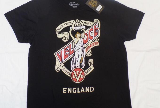 Velocette T-Shirt Distressed Angel Black. M