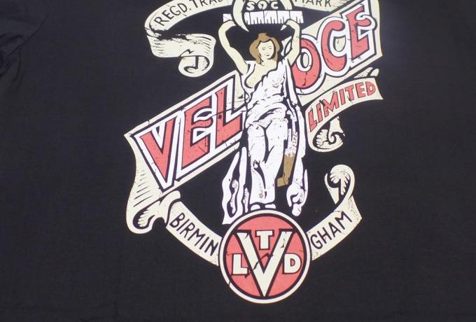 Velocette T-Shirt Distressed Angel Black. M