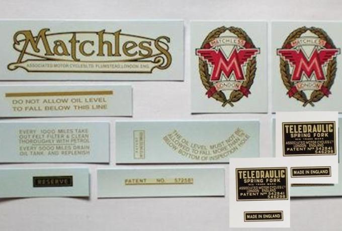 Matchless G3LS 1948-1952 Transfer /Set