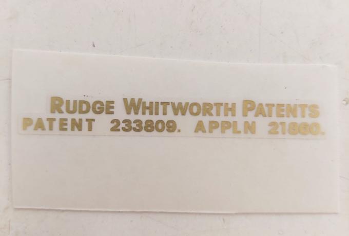 Rudge Whitworth MudguardTransfer. Patent 233809 APPLN 21860