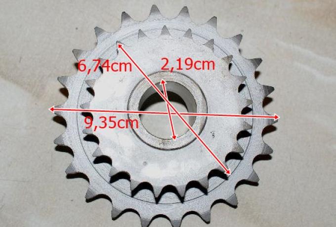 AJS/Matchless Kurbelwellenritzel mit Kupplungsnocken u. Dynamoritzel 22Z. 