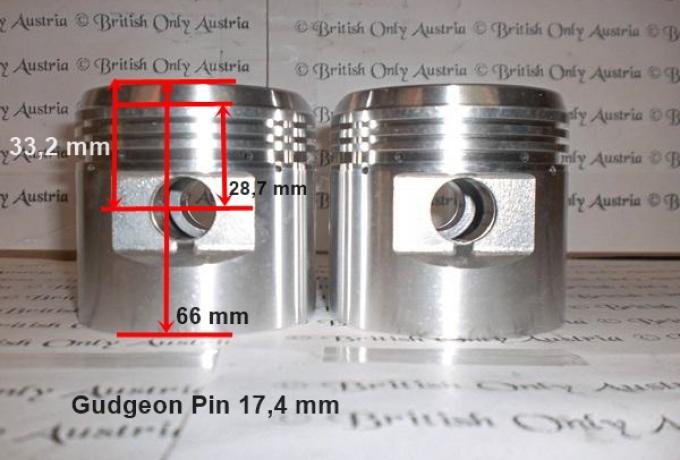 Triumph Thunderbird 6T Kolben +60 /Paar-Eisenkopf