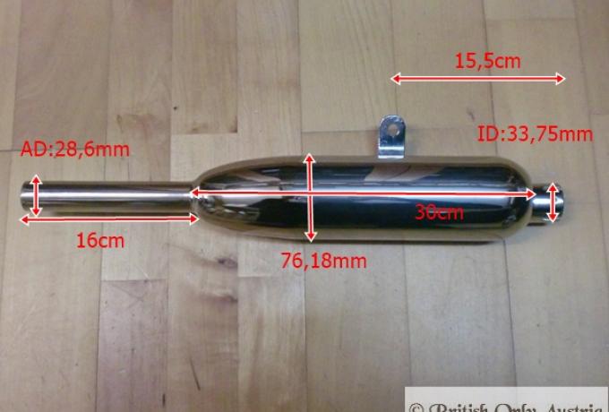 Triumph Tiger CUB T20 Exhaust Pipe 200 cc, 1 5/16", 1953-