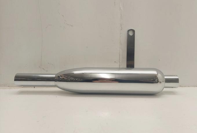 Triumph Siamese Silencer High Level. LHS. 350. 500. 650. 1 3/8"