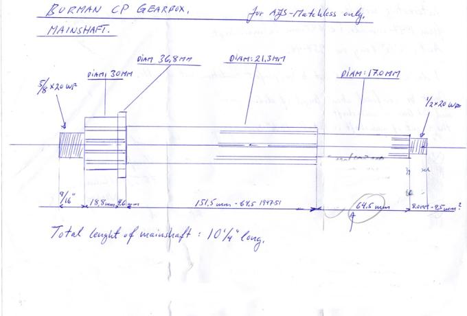 Burman Mainshaft CP Gearbox. AJS/Matchless used 1947-1951