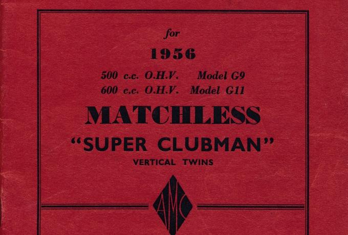 Matchless G9 Super Clubman Spares List 500 cc OHV 1956. copy