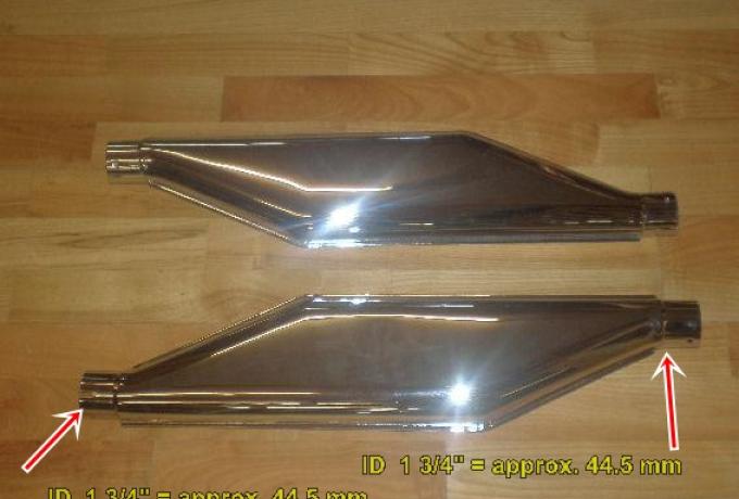 BSA Sloper Auspufftöpfe 1 3/4" /Paar