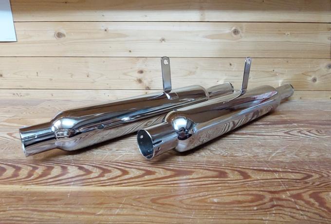 Ariel 350 500 cc Burgess Plunger Twinport Silencer Pair 1 3/4" 