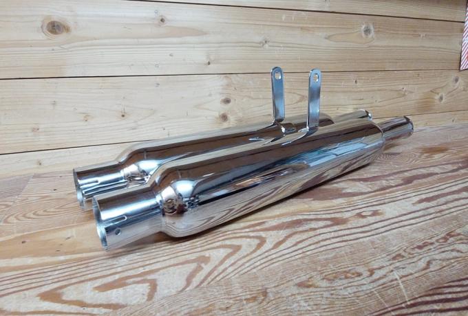 Ariel 350 500 cc Burgess Plunger Twinport Silencer Pair 1 3/4" 